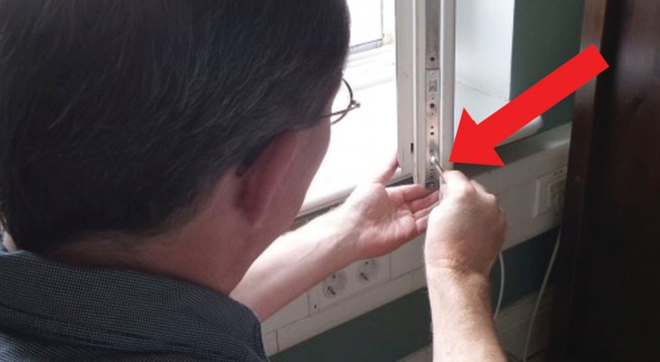 On double-glazed windows there is a screw that has to be turned twice a year