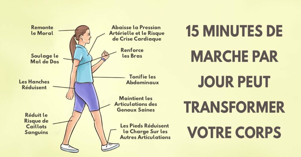 15 minutes de marche par jour peut transformer votre corps!