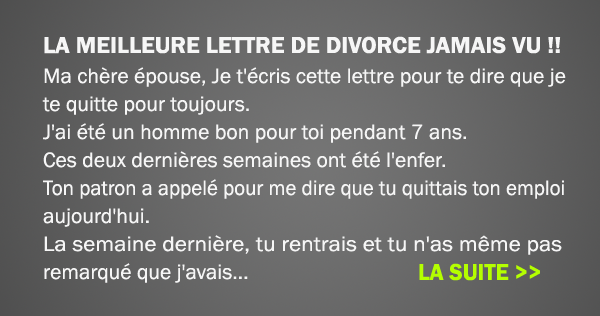 La meilleure lettre de divorce jamais vue !